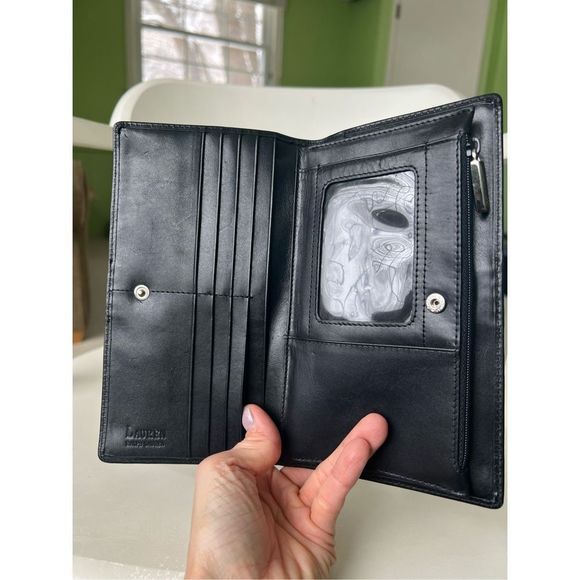 Ralph Lauren Black and Yellow Leather Wallet Clutch - Picture 6 of 8